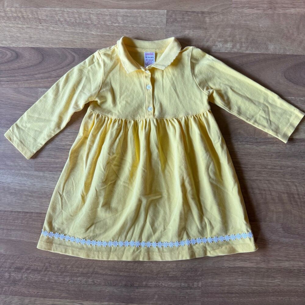 Vintage Gymboree Yellow polo scallop collar dress